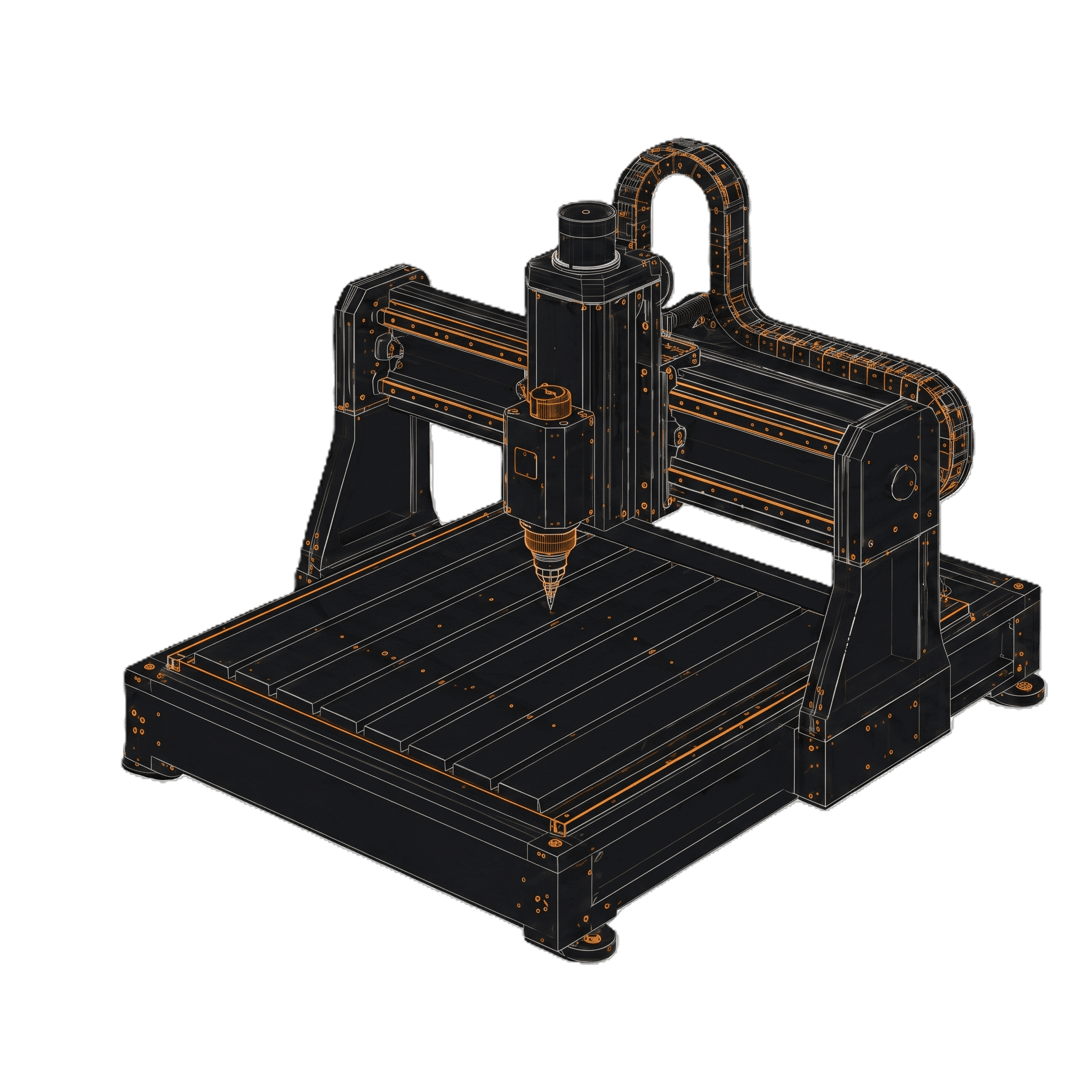 CNC machine line art